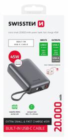 Powerbanka Swissten s integrovaným kabelem USB-C, 45W 20000 mAh stříbrná

 obrázek produktu 6 z 6