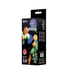 Vánoční osvětlení EMOS 80 LED, kulička, 8m, řetěz, vícebarevná, časovač, i venkovní použití 

 obrázek produktu 8 z 17
