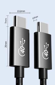 Kabel PremiumCord Thunderbolt 3, 40Gbps, USB4, 0,5m černý

 obrázek produktu 3 z 4