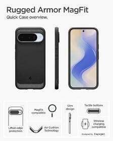 Kryt na mobil Spigen Rugged Armor MagSafe na Google Pixel 10 Pro/Pixel 10 černý

 obrázek produktu 11 z 16