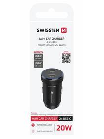 Adaptér do auta Swissten 2x USB-C PD, 20W černý

 obrázek produktu 2 z 2