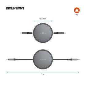 Kabel FIXED navíjecí USB-C/USB-C, 1 m, PD 100W, 480Mbps šedý

 obrázek produktu 6 z 7