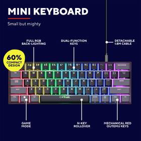 Klávesnice Trust GXT 867 Acira 60 Mini, US layout černá

 obrázek produktu 9 z 13