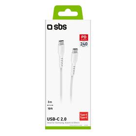 Kabel SBS USB-C/USB-C, PD, 240 W, 3 m bílý

 obrázek produktu 7 z 7