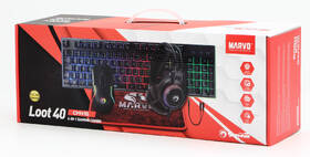Klávesnice s myší Marvo LOOT 40, CZ/SK layout, headset, mousepad černá

 obrázek produktu 7 z 8