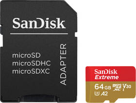 Paměťová karta SanDisk 64GB UHS-I U3 (170R/80W) + adaptér 
