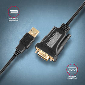 Kabel Axagon USB-A 2.0 - sériový RS-232 FTDI adaptér, 1,5m černá

 obrázek produktu 1 z 4