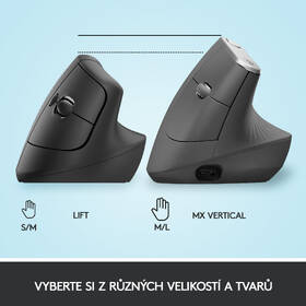 Myš Logitech Lift Vertical Ergonomic šedá

 obrázek produktu 8 z 9