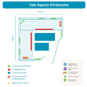 Infrasauna Belatrix Cedr Superior 3/4 Exclusive 

 obrázek produktu 9 z 9