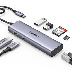USB Hub UGREEN 7-in-1 4K HDMI USB-C šedý

 obrázek produktu 1 z 8