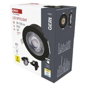 Vestavné svítidlo EMOS Geri 6,5W, 10cm, 780lm, teplá-studená bílá černé

 obrázek produktu 2 z 5