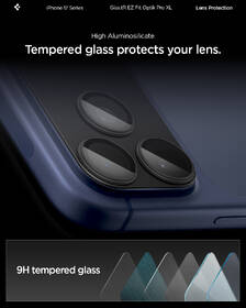 Ochranné sklo čočky fotoaparátu Spigen tR EZ Fit Optik Pro XL na Apple iPhone 17 Pro Max černé

 obrázek produktu 15 z 15