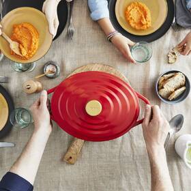 Hrnec s poklicí Tefal E2544455, 20 cm červená barva
