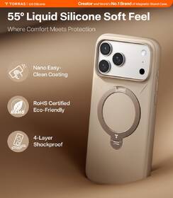 Kryt na mobil Torras Ostand Q3 Silicone na Apple iPhone 17 Pro Max zlatý

 obrázek produktu 4 z 6