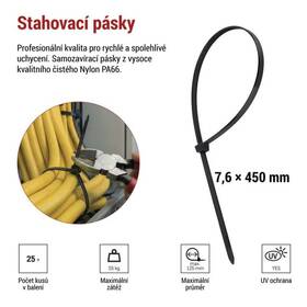Stahovací pásky EMOS 450×7,6MM, 25KS černé

 obrázek produktu 5 z 10