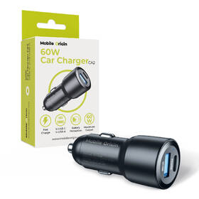 Adaptér do auta Mobile Origin 1x USB-A/1x USB-C 60W černý

 obrázek produktu 11 z 11
