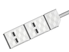 Kabel prodlužovací Powercube Modul E/F 1,5 m + 2x USB Modul bílý

 obrázek produktu 1 z 3