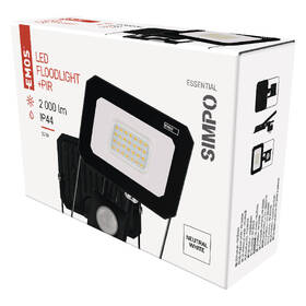 Reflektor EMOS SIMPO 20W 2000LM IP44 NW PIR černý

 obrázek produktu 6 z 9