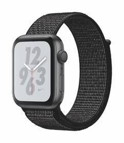 Chytré hodinky Apple Series 4 GPS 44mm pouzdro z vesmírně šedého hliníku - černý provlékací sportovní řemínek Nike 

 obrázek produktu 1 z 2