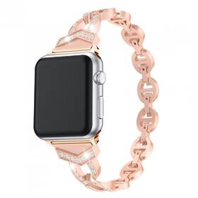 Řemínek WG crystal, kovový, na Apple Watch 38/40/41 mm - rose gold 

 obrázek produktu 1 z 2