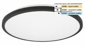 Stropní svítidlo Top Light Onyx KS CCT, 10W, 1000lm, IP44, 29cm, teplá/neutrální/studená bílá černé

 obrázek produktu 2 z 4