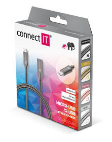 Kabel Connect IT Wirez Steel Knight USB/micro USB, ocelový, opletený, 1m šedý

 obrázek produktu 2 z 3