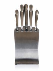 Sada kuchyňských nožů BANQUET Metallic Platinum, 5 ks, nerezový stojan 

 obrázek produktu 1 z 8