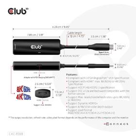 Redukce Club3D USB-C/HDMI 8K60Hz/4K120Hz 

 obrázek produktu 6 z 9