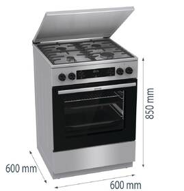 Kombinovaný sporák Gorenje GKS6C71XF nerez
