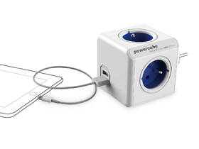 Rozbočovací zásuvka Powercube USB, 4x zásuvka, 2x USB bílá/modrá

 obrázek produktu 4 z 8