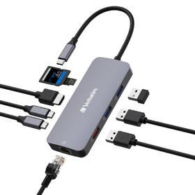 USB Hub Verbatim USB-C Pro Multiport 9 Port stříbrný

 obrázek produktu 2 z 4