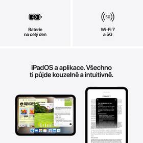 Dotykový tablet Apple mini Wi‑Fi + Cellular 512 GB s nanotexturou - hvězdně bílý 2026 

 obrázek produktu 7 z 9
