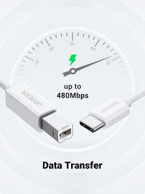 Kabel UGREEN USB-C/USB 2.0 B, 1,5m bílý

 obrázek produktu 2 z 5