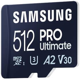 Paměťová karta Samsung 512GB UHS-I U3 (200R/130W) + SD adaptér 

 obrázek produktu 4 z 6