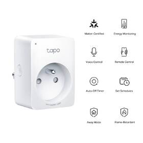 Chytrá zásuvka TP-Link Tapo P110M, s měřením spotřeby a Matter bílá barva
