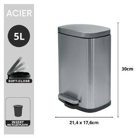 Odpadkový koš Spirella 10.19833, 5 l nerez

 obrázek produktu 1 z 9