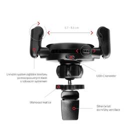 Držák na mobil FIXED Roll 2 do mřížky ventilace, bezdrátové nabíjení 15W černý

 obrázek produktu 7 z 10