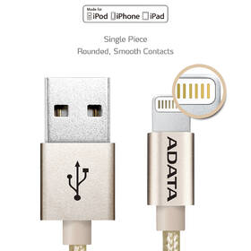 Kabel ADATA Sync & Charge USB/Lightning, 1m, MFi, opletený zlatý

 obrázek produktu 1 z 7