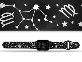 Řemínek Mi-Band na Apple Watch 42/44/45/49 mm - motiv Znamení zvěrokruhu Panna, černý 

 obrázek produktu 1 z 3
