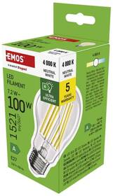 Žárovka LED EMOS Filament klasik, 7,2W, 1521lm, E27, neutrální bílá 

 obrázek produktu 10 z 13