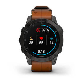 Chytré hodinky Garmin epix Sapphire Style - Titan Black/Brown Leather Band 

 obrázek produktu 2 z 12