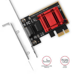 Síťová karta Axagon PCEE-G25, PCIe síťová karta - 1x 2.5 Gigabit Ethernet port stříbrná

 obrázek produktu 2 z 3