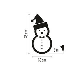 LED dekorace EMOS 40 LED vánoční sněhulák s kloboukem, 36 cm, venkovní i vnitřní, studená bílá, časovač 

 obrázek produktu 4 z 5