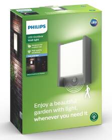 Nástěnné svítidlo Philips Arbour LED, senzor pohybu, neutrální bílá - antracitové 

 obrázek produktu 3 z 3