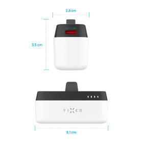 Powerbanka FIXED Zen 5 Plug-in, PD 20W, 5 000 mAh černá barva
