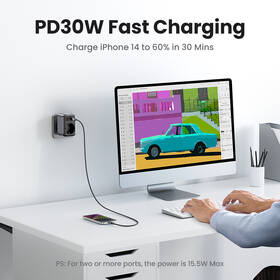 Nabíječka do sítě UGREEN 1x AC, 2x USB, 1x USB-C, 30W šedá

 obrázek produktu 4 z 9