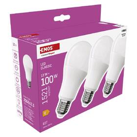 Žárovka LED EMOS Classic, 13 W, 1521lm, E27, neutrální bílá (3 ks) 

 obrázek produktu 6 z 14