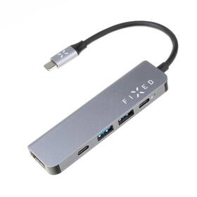 USB Hub FIXED 5v1 USB-C Mini pro notebooky a tablety šedá barva

