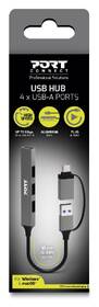 USB Hub PORT CONNECT USB-A/USB-C, 1x USB 3.0 + 3x USB 2.0 stříbrný

 obrázek produktu 3 z 7