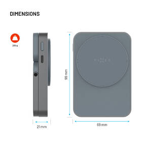 Powerbanka FIXED MagZen 5 Stand, nabíjení Apple Watch, MagSafe, 5000 mAh šedá

 obrázek produktu 9 z 10
